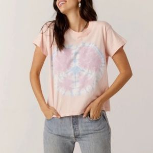 Daydreamer Coral Peace Tie Dye Girlfriend Tee